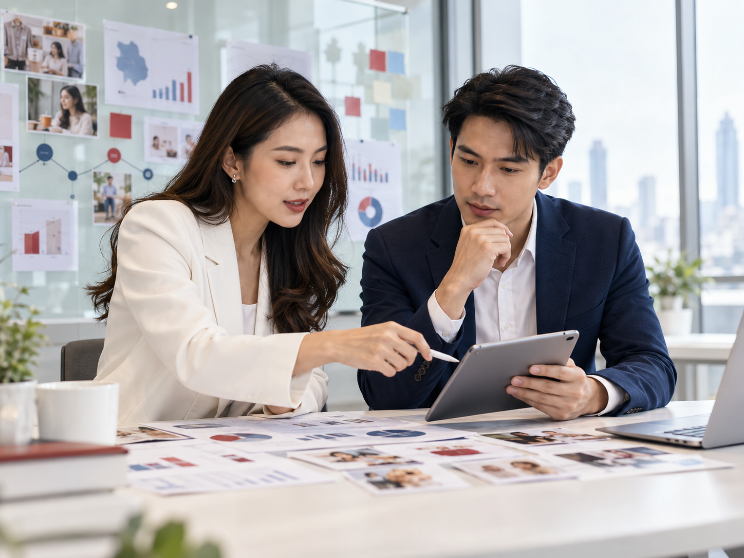 ทีมนักวิจัยตลาดกำลังวิเคราะห์ข้อมูลและ Insight ของผู้บริโภค